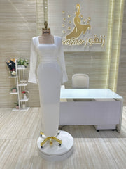 Custom-made party dress designed to flatter your figure.